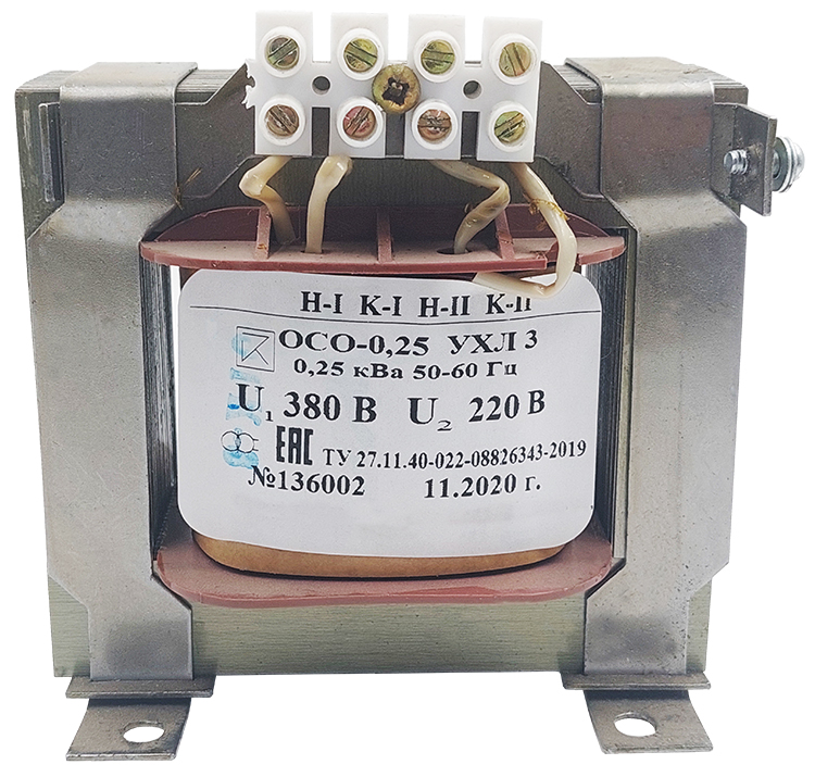 ОСО-0,25 УХЛ3 380/220, IP00, трансформатор 
