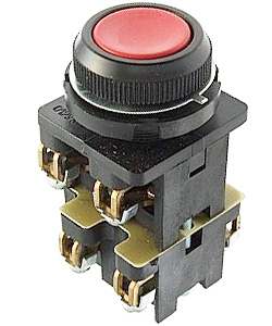 КЕ-012 У3 исп.6, красный, 3з, цилиндр, IP40, 10А, 660В, выключатель кнопочный  (ЭТ)