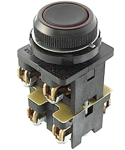 КЕ-012 У3 исп.5, черный, 4р, цилиндр, IP40, 10А, 660В, выключатель кнопочный  (ЭТ)