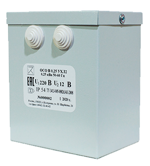 ОСО В-0,25 УХЛ2 220/12, IP54, трансформатор